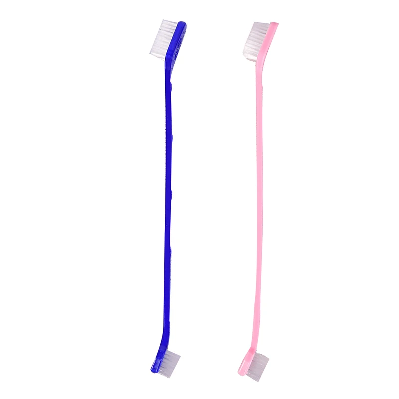 1/2Pcs Pet Cat Dog Tooth Finger Double Ended Brush Dental Care For Pet Toothbrush 18CM Plastic Cat Toothbrushes Pet Accessories