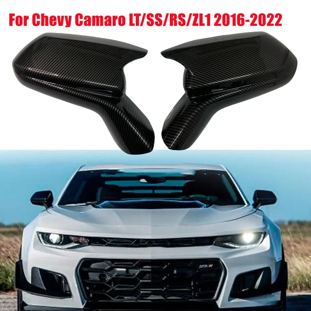 OX Horn Rearview Mirror Cover For Chevy Camaro SS RS ZL1 LT 2016-2023 Side Rearview Wing Mirror Cover Caps Shell Trim Exterior