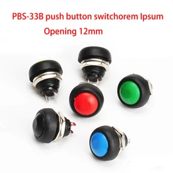 1Pcs 2Pin Mini Switch 12mm 1A waterproof switch pbs33b 12v momentary Push button Switch reset Non-locking pbs-33b