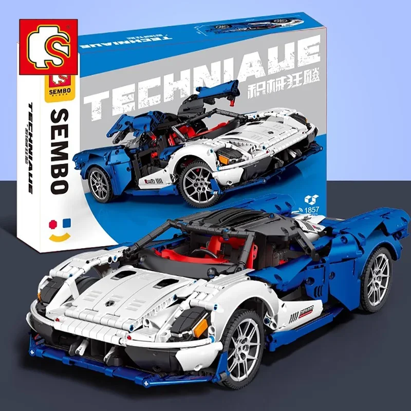 SEMBO Hand Assembling Sports Car Model Puzzle Match Toys Function Design of Pulling Back Force Building Blocks Holiday Gift