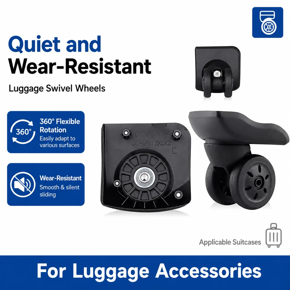 Universal Luggage Wheels For Samsonite HPW37800 HPW3790 360° Swivel Caster Smooth Rolling Replacement Suitcase Roller Parts