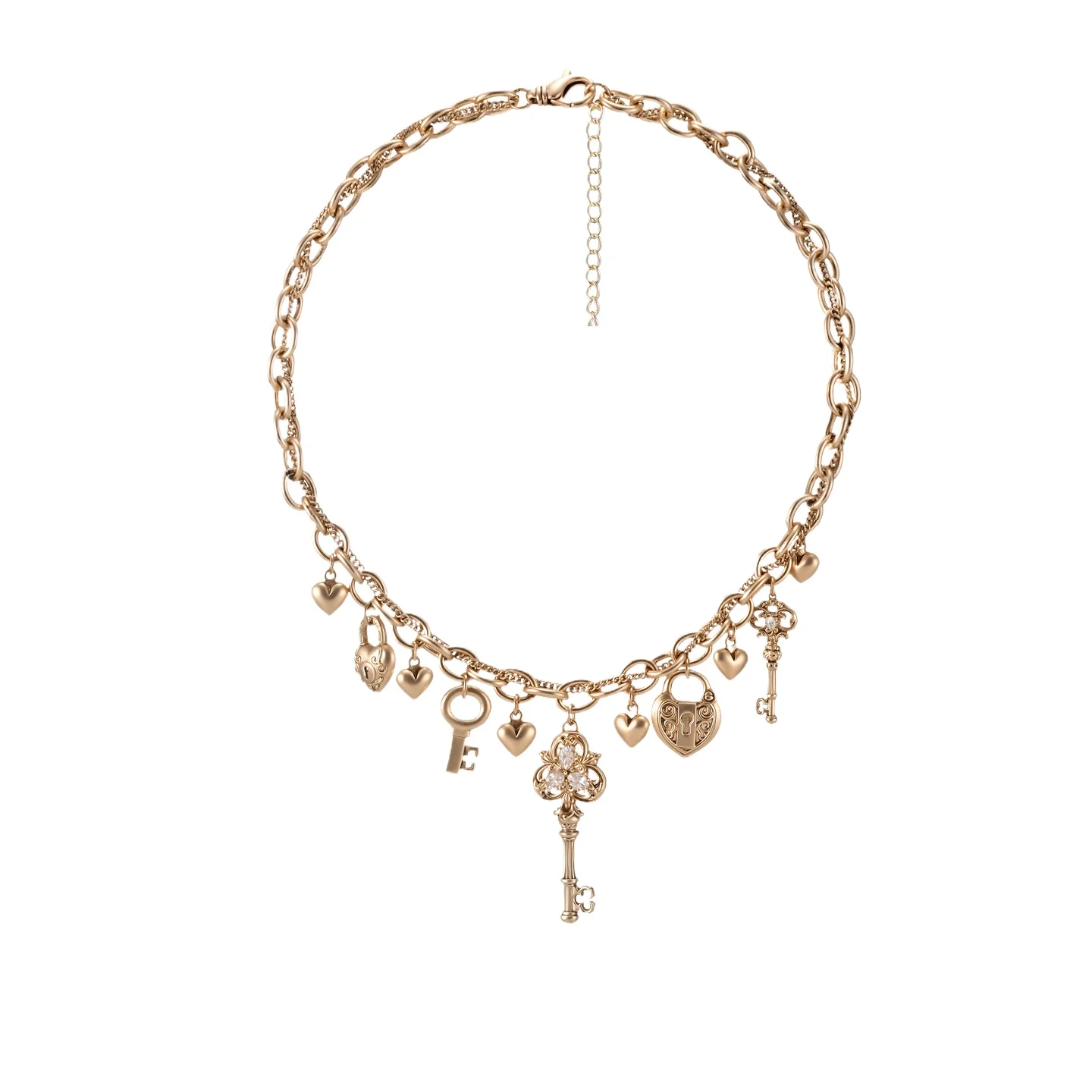 Original Love Lock Cylinder Series Retro Gold Key Pendant Necklace