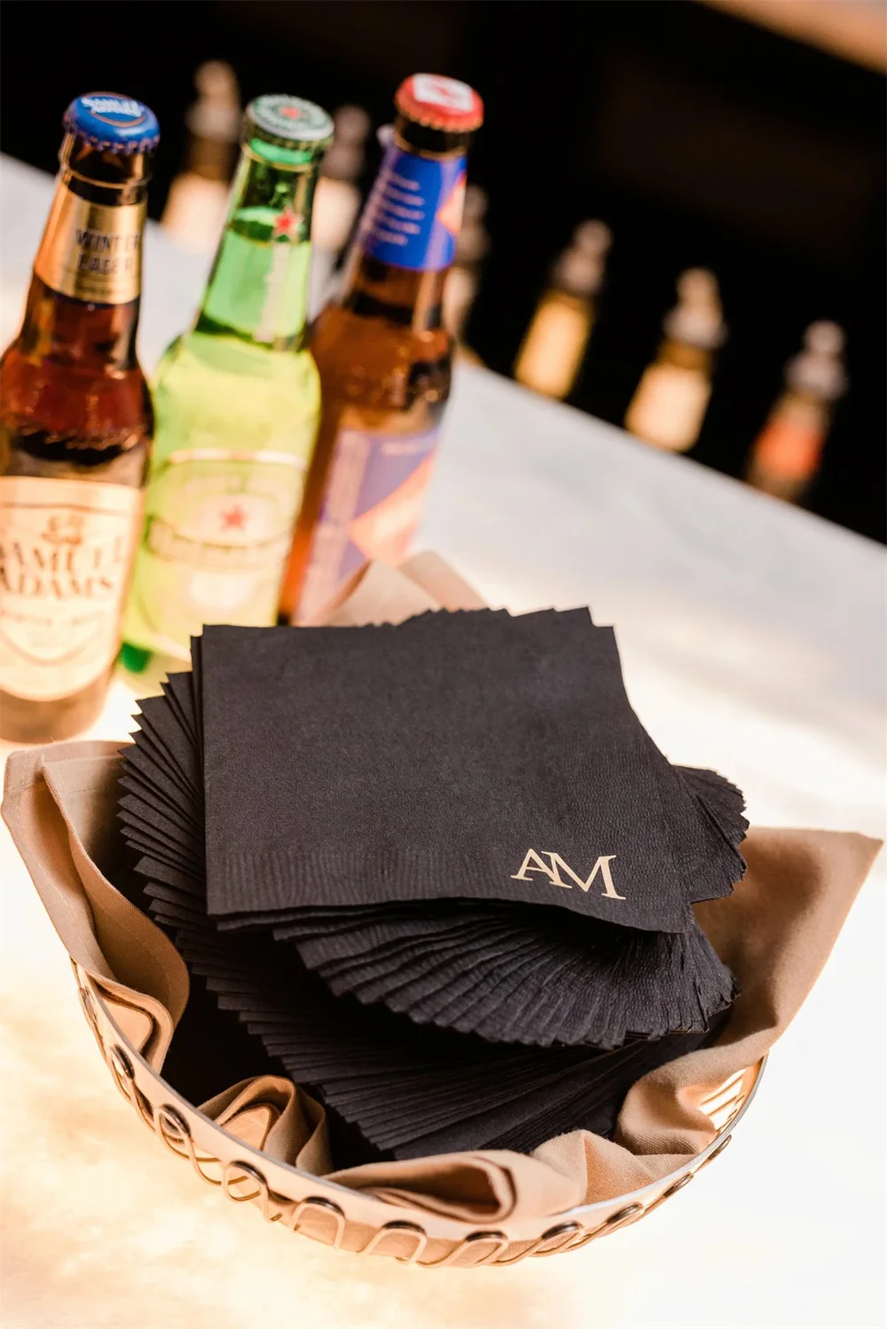 

50PCS 25-500 Personalized Cocktail Beverage Napkins, Custom Napkins, Cocktail Hour, Monogram Napkins, Party Napkins, Beverage Na