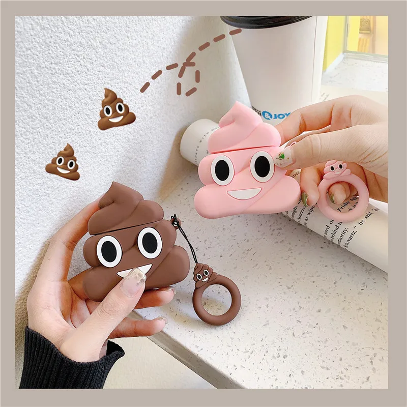 

For Airpods 3 Case 2021,Funny Poop Case For Airpods Pro Case,Soft Silicone Earphone Cover Case For Airpods 1/2 Case