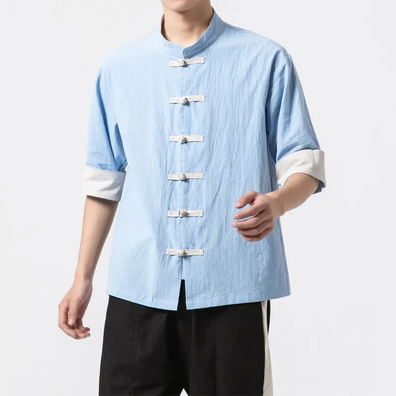 Premium High-End Unisex Chinese Traditional Hanfu Robe Summer 2026 Lightweight Short Sleeve Cotton Linen Breathable Modernized