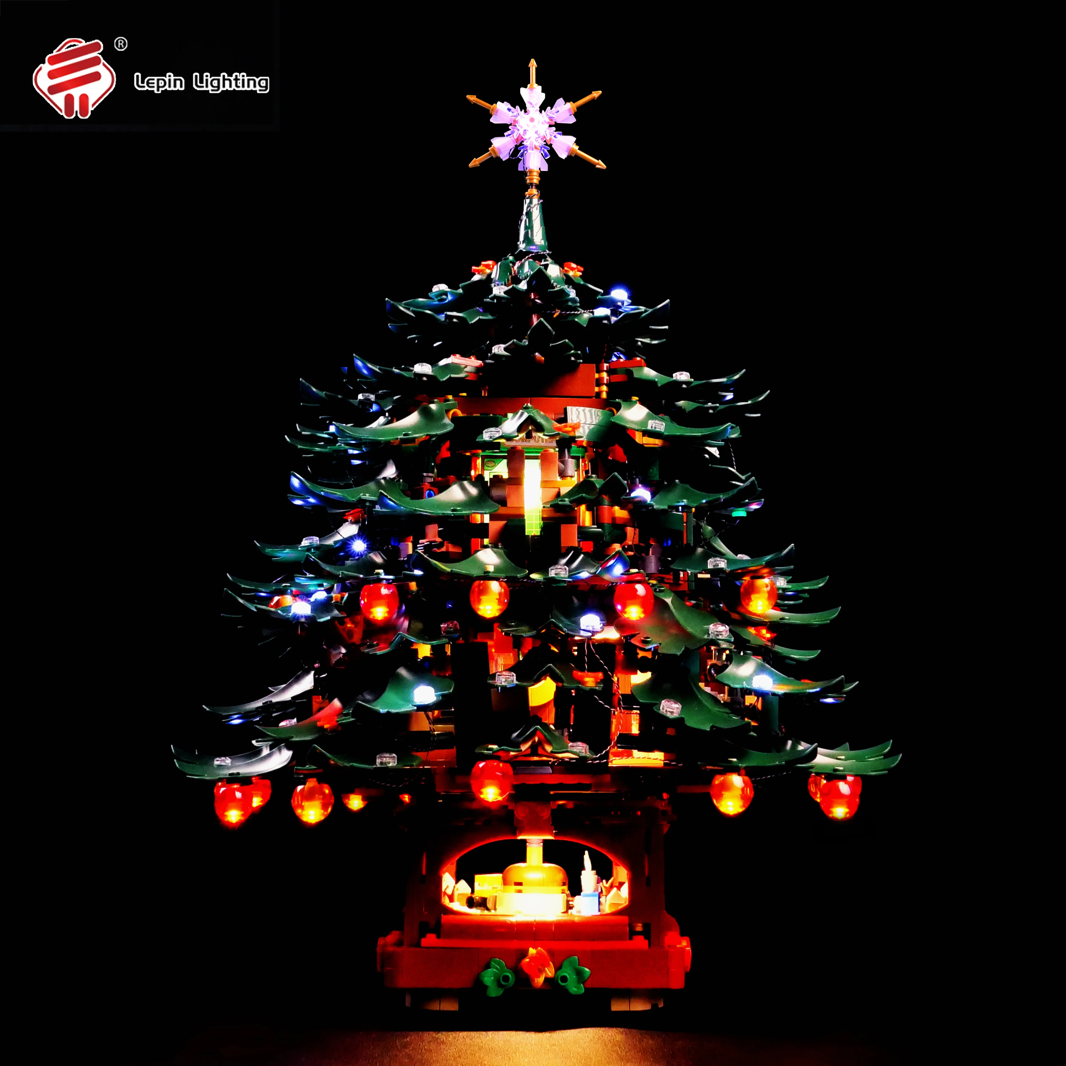 LED Lighting Kit Compatible with 41843 Family Christmas Tree Building Blocks Model Decorative Light Set for Holiday Display