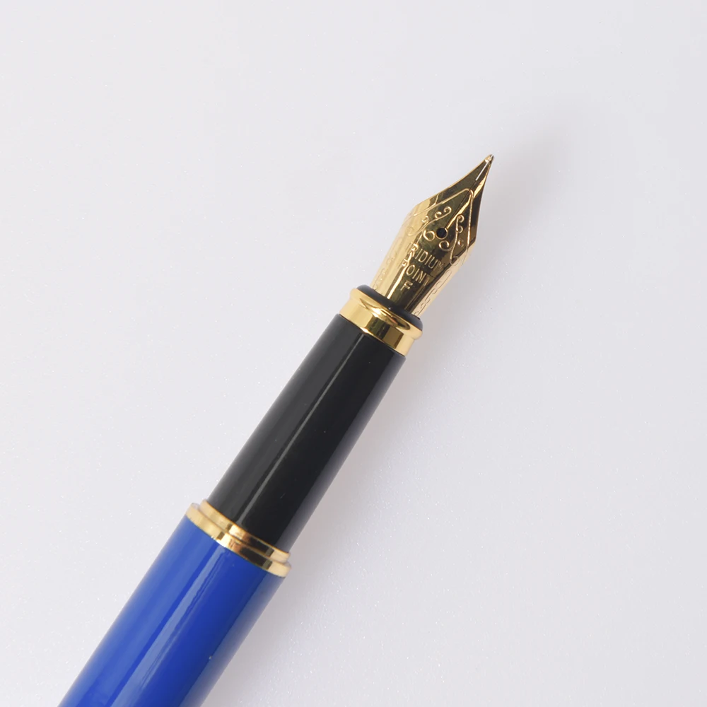 1Pc Golden  Engraving Fountain Pen Ink Gift School Supplies  Stationery Men High Quality Writing  Metal Pen