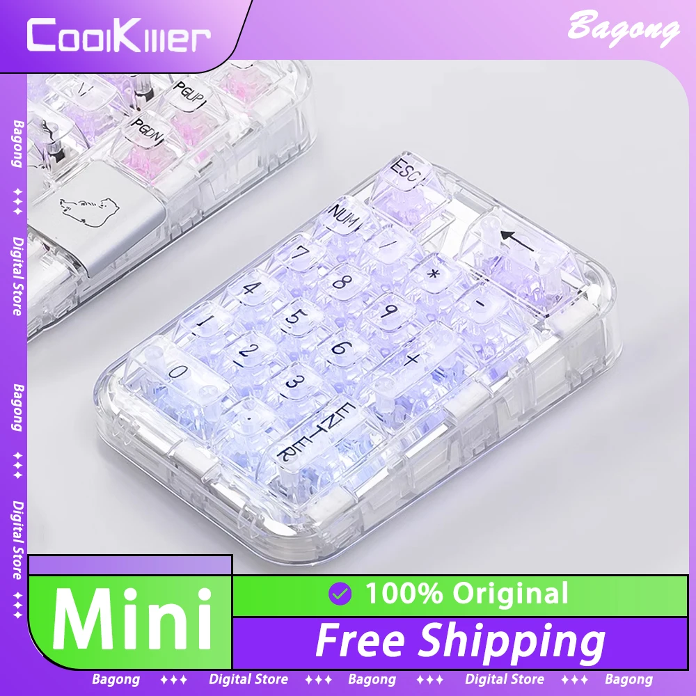 

Coolkiller Transparent Keyboard Three Mode Chargeable RGB Hot Swap Custom Programming Mini Keyboard Gasket Ergonomics Mac Gift