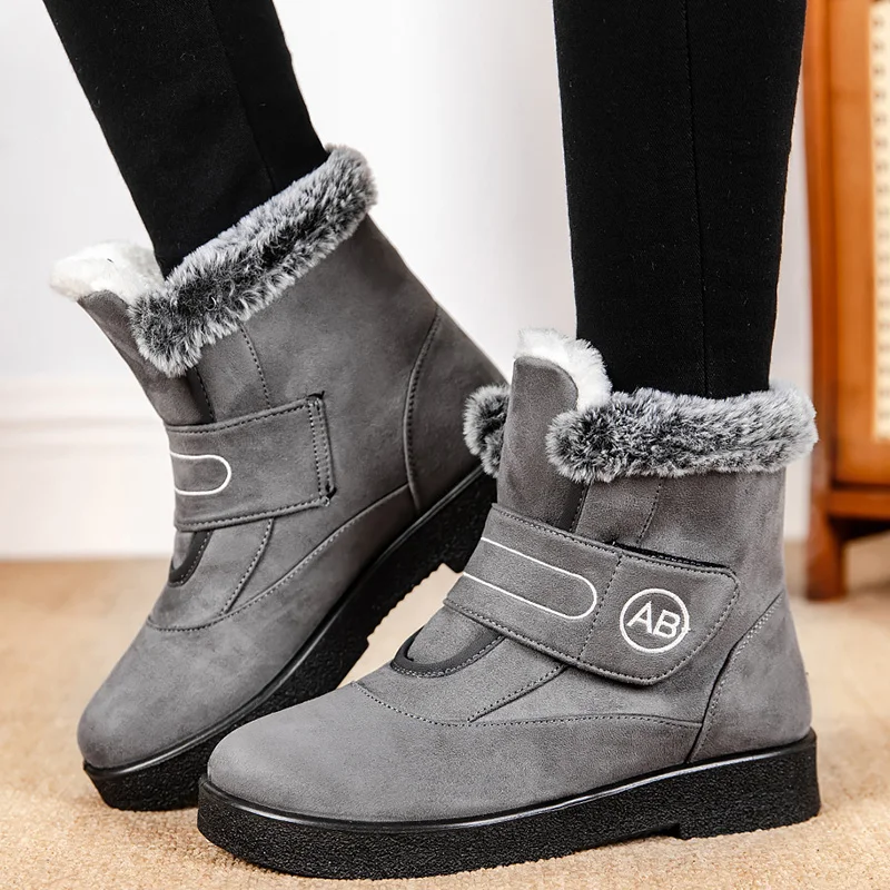 Boots Woman Snow Casual Women Shoes Platform Shoes Woman Solid Mid High Boots Lightweight Women's Winter Boots Botas Mujer