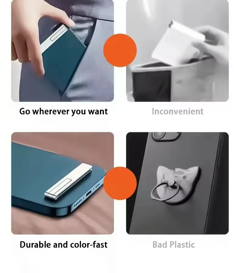 Invisible Ultra Thin Magnetic Mobile Phone Holder Stands Metal Alloy Foldable Cellphone Kickstand Desktop Tablet Bracket Support