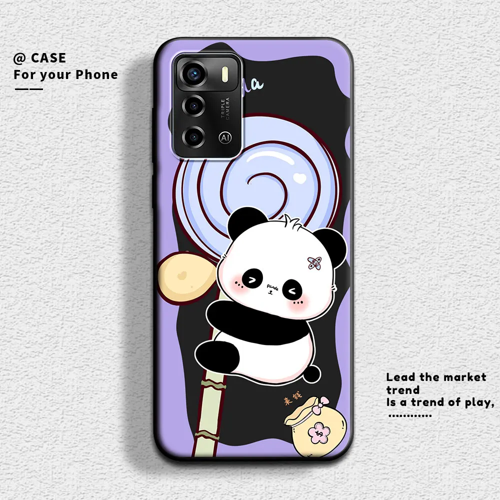 For ZTE Blade A72 4G 5G A72S Case Cute Panda Soft Silicone Couple Phone Case For ZTE A72S A 72 Protect Shockproof Cartoon Cover