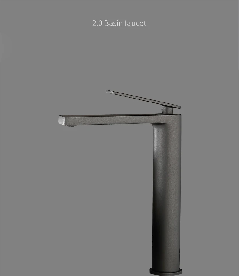 Bathroom White/Gray Bronze Solid Brass Luxury Basin Sink Tall Faucet Single Handle Water Mixer Bath Tap High And Short Style