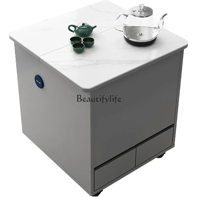 

ld 38 Mobile living room household rock slab tea table tea set integrated modern simple balcony tea cart