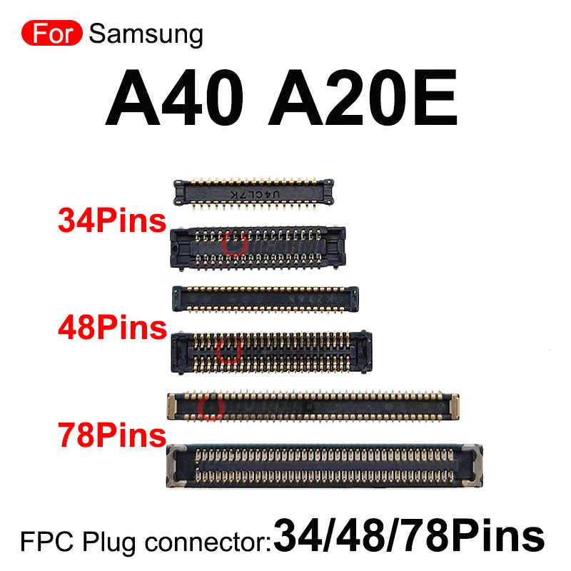 1Set 34/48/78 Pins Charging Port Connector LCD Display FPC Plug Main Board Flex Cable Connector For Samsung Galaxy A20E A40