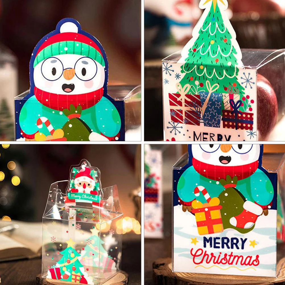 

Christmas Apple Gift Box Xmas Storage Container 10PET Cartoon Plates Party Supplies C Chocolate Boxes Christmas Decor