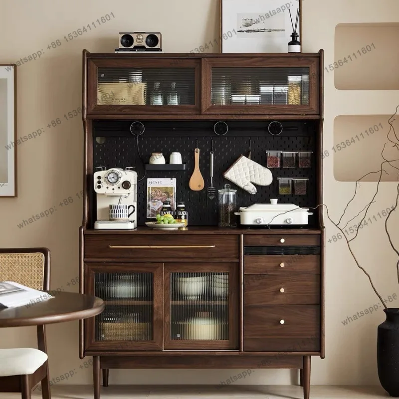 LS Nordic solid wood sideboard minimalist modern dining room storage wall-mounted wine cabinet combined