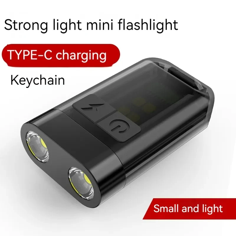 

Pocket EDC LED Keychain Flashlight For Keys Dual Light Source Mini Torch Portable Head Cap Clip Light Magnetic Camp Fishing Lamp