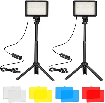 Panneau lumineux LED pour photographie et vidéo, Kit de lampe de Studio Photo avec trépied, filtres RGB pour prise de vue en Streaming en direct Youbube