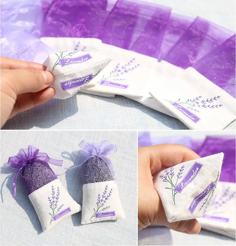 Purple Cotton Organza Lavender Sachet Bag DIY Dried Flower Sweet Bursa Wardrobe Mouldproof Gift Bag Fragrance Bag ni145