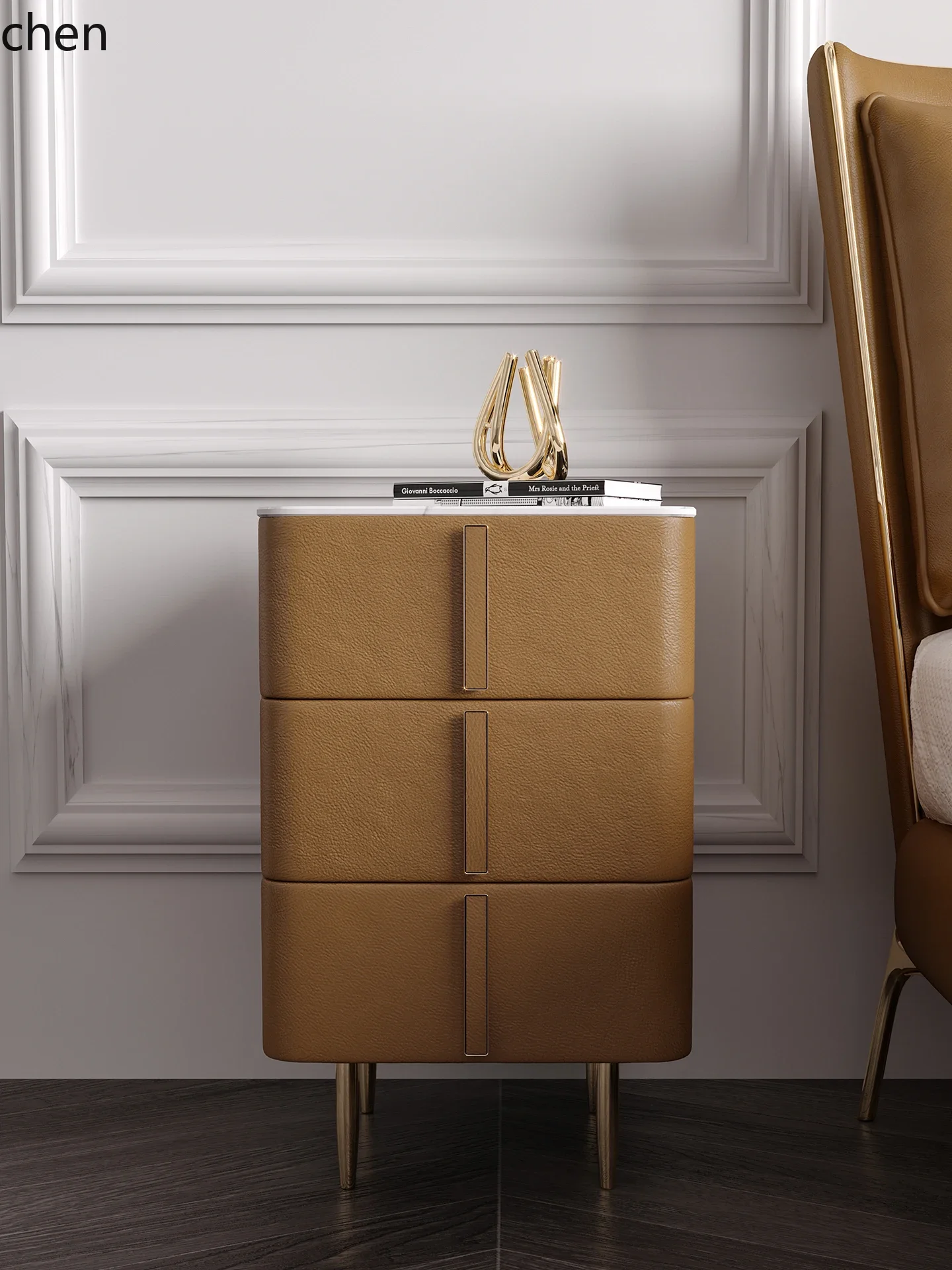 bedside table storage cabinet rock slab rechargeable home decoration accessories