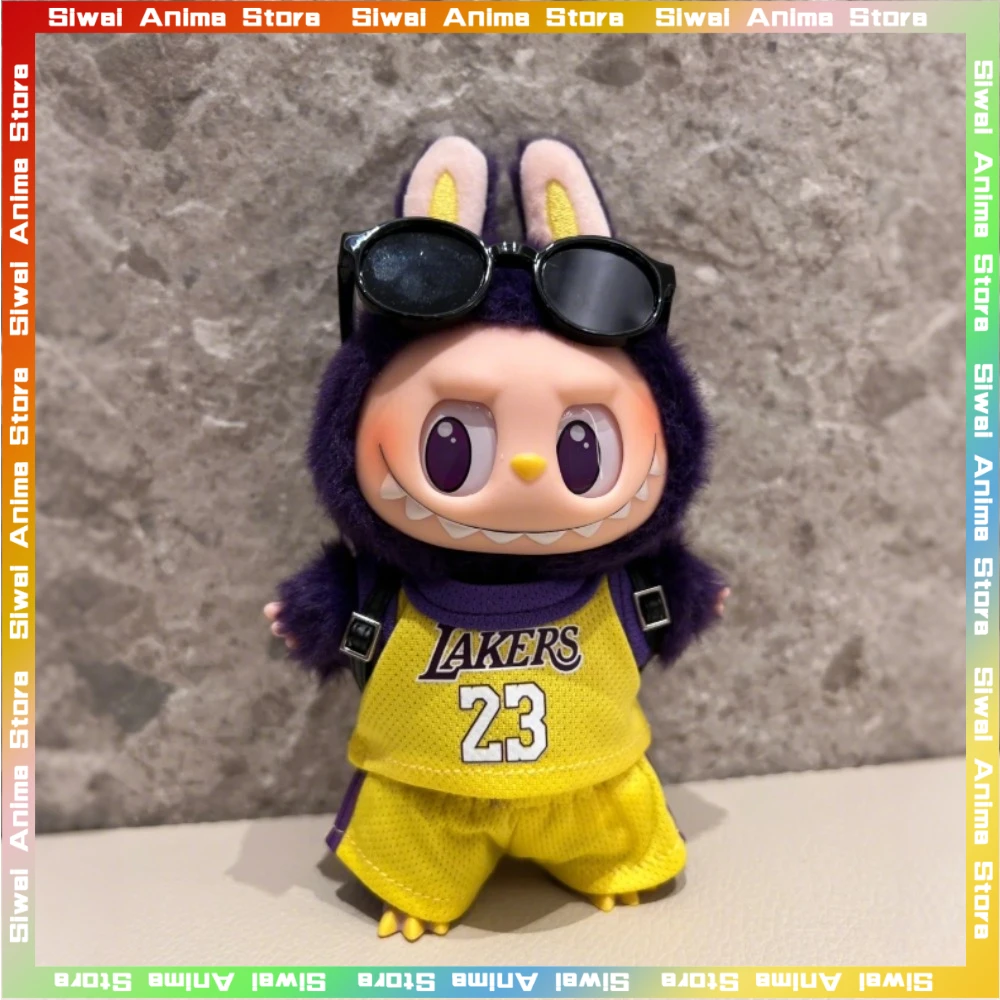 17cm Labubu Basketball Player Clothing Kawaii Mini Plush Doll Clothes Doll Cute Athlete Idol Doll Accessories Birthday Gifts