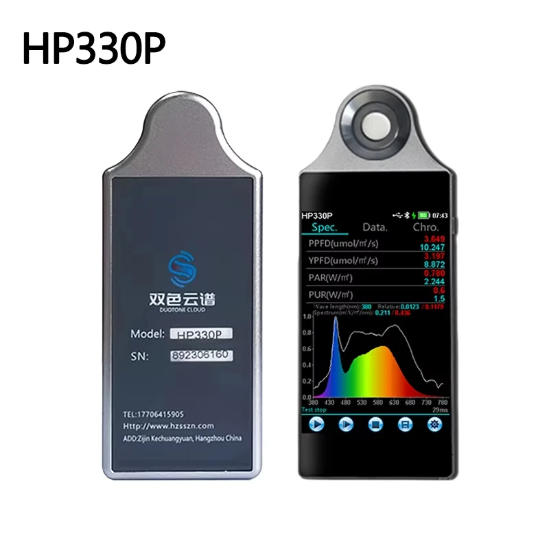 Handheld HP330P Spectral PAR Meter DUOTONE CLOUD Light Spectrometer For optimal plant growth and development