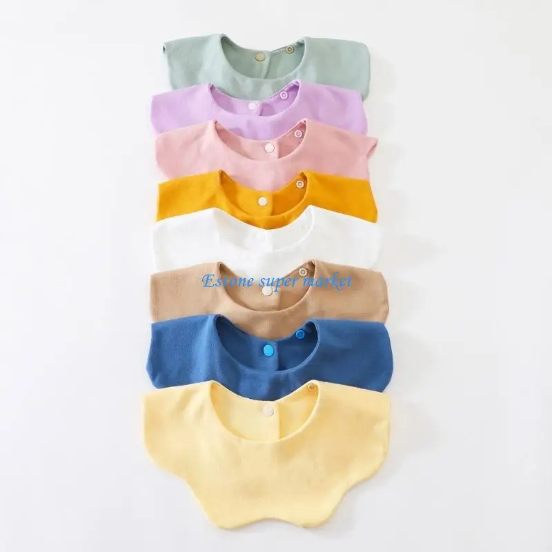 

090b Baby Feeding Bib Saliva Полотенце дышащий 360 градусов слюни с слюни твердый цвет
