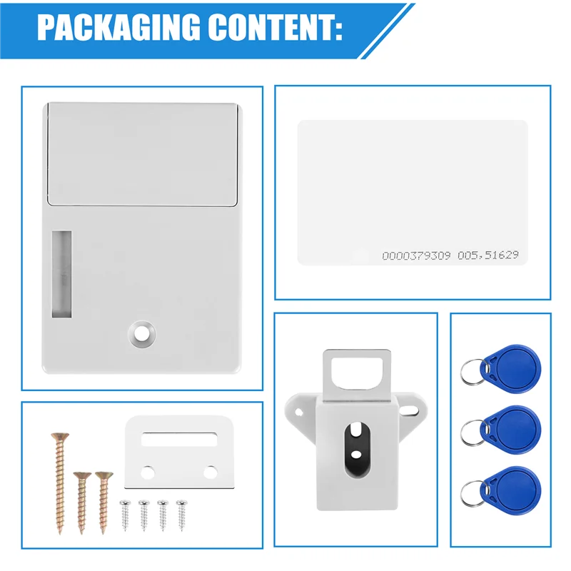 A98Z Digital Cabinet Intelligent Electronic Locks Invisible Sensor Lock EMID IC Card Drawer For Wardrobe Furniture Hardware