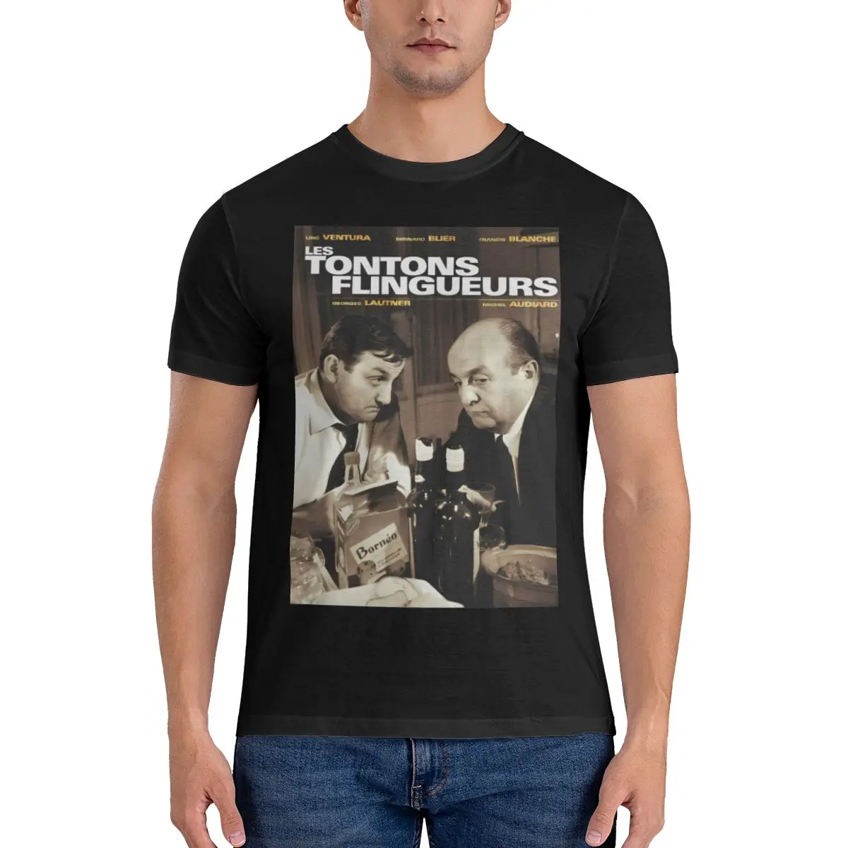 Les Tontons Flingueur Lino Ventura T-Shirt Men'S Anime O-Neck Short-Sleeved Casual T-Shirt  Summer Tops T-Shirt Unisex