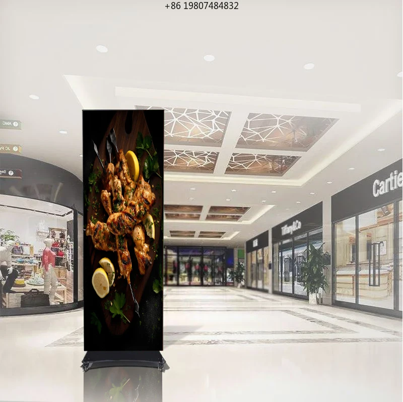 Custom Full Color High Brightness 7000cd Indoor LED Advertising Poster Display Screen, P1.56-P4.8 Pixel Pitch 5 Year Warranty