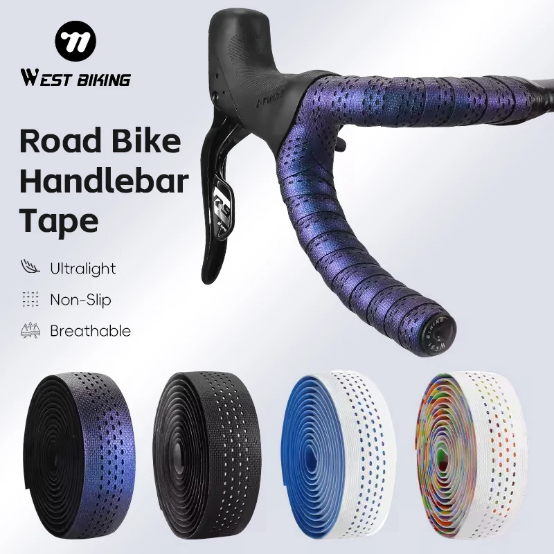 

WEST BIKING Ultralight Handlebar Tape for Road Gravel Bicycle Shock Absorbing Drop Bike Handle Bar Tapes Non-Slip Tape