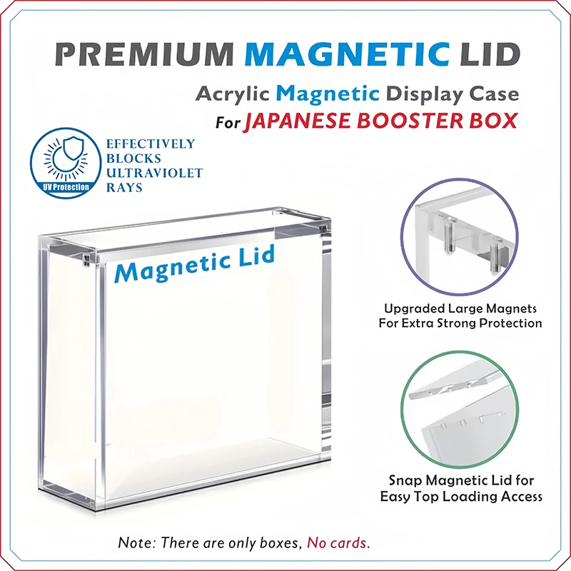 ETB Schutzhülle, 5mm Acryl Magnetische Vitrine für Japanische Booster-Boxen, Transparente Ultra-Acryl-Boxen zur Präsentation Kompatibel – Detail 3