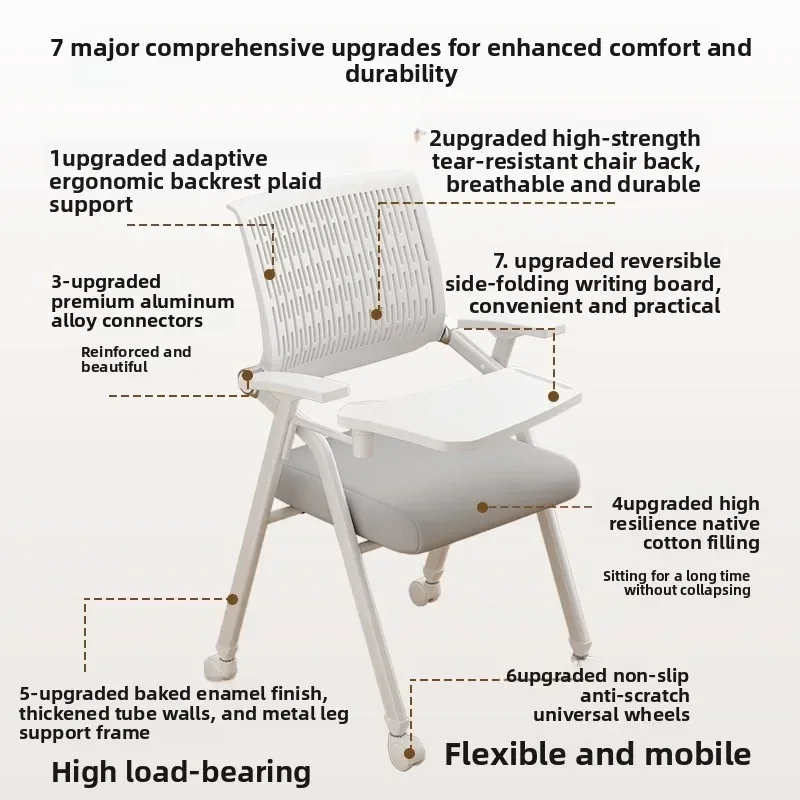 Learning Office Furniture Office Foldable Office Chair Mesh Ergonomic Breathable Conference Room Training Classroom Online