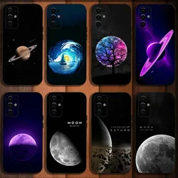 Moon Galaxy Universe Phone Case For Samsung S24,S21,S22,S23,S30,Ultra,S20,Plus,Fe,Lite,Note,10,9,5G Black Soft Cover