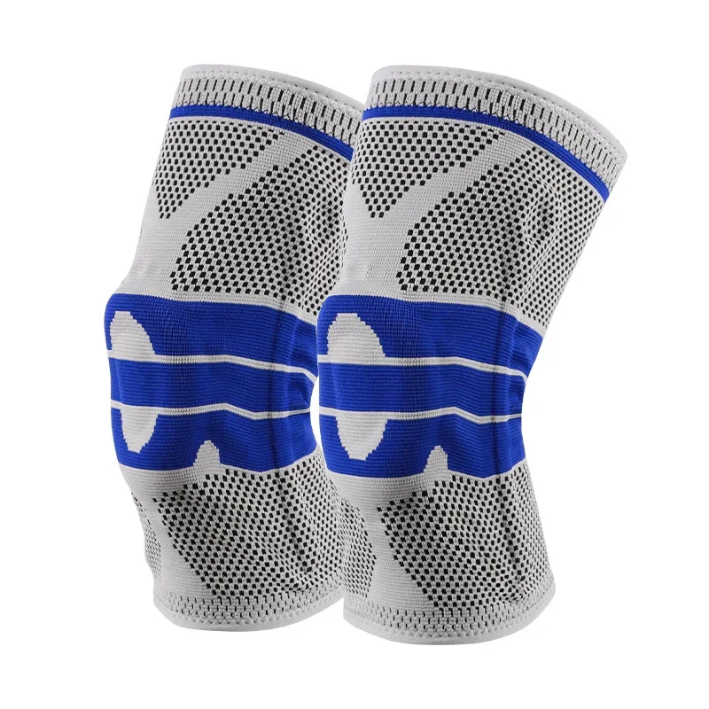 1PC Silicone Spring Full Knee Brace Strap Patella Medial Support Strong Meniscus Compression Protection Sport Pads RunningBasket