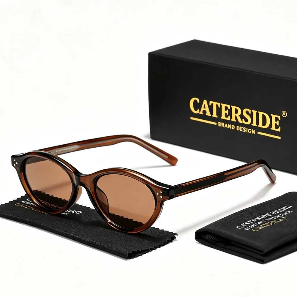 CATERSIDE Neue Modische Polarisierte Sonnenbrille für Herren, Tr-90 Ovale Sonnenbrille für Damen, Outdoor- und Reisebrille im Cat-Eye-Stil, UV400-Schutz – Detail 16