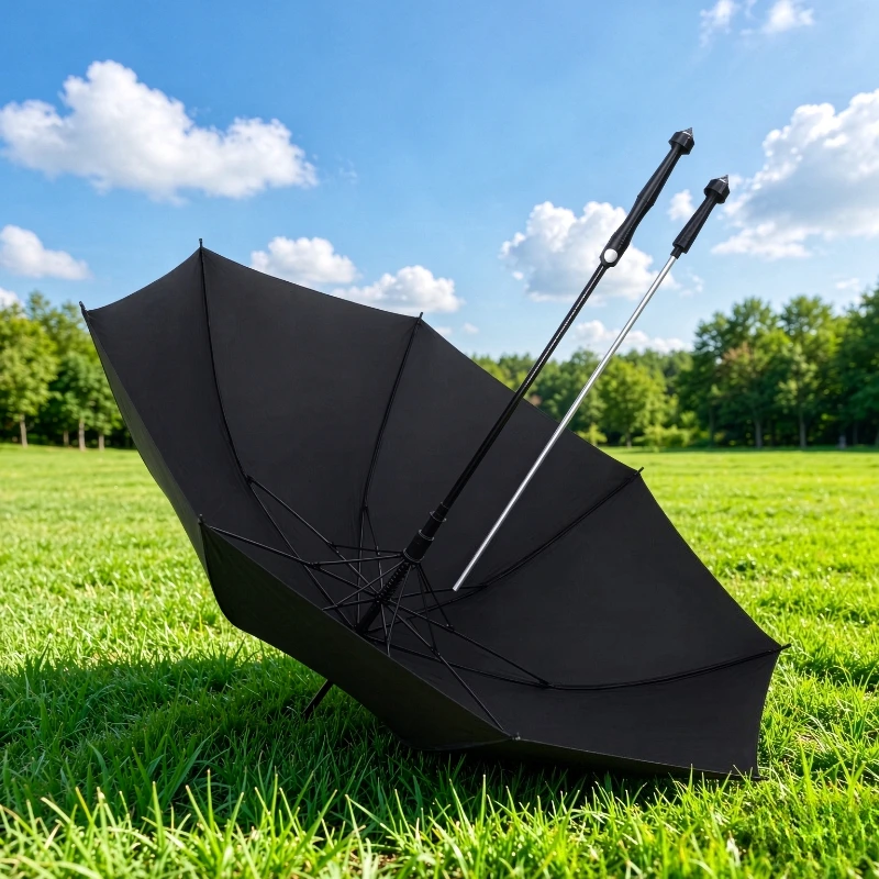 Extra Large Golf Umbrella with Reinforced Fiberglass Ribs, Impact-Resistant Canopy for Car Travel, Windproof Long Handle