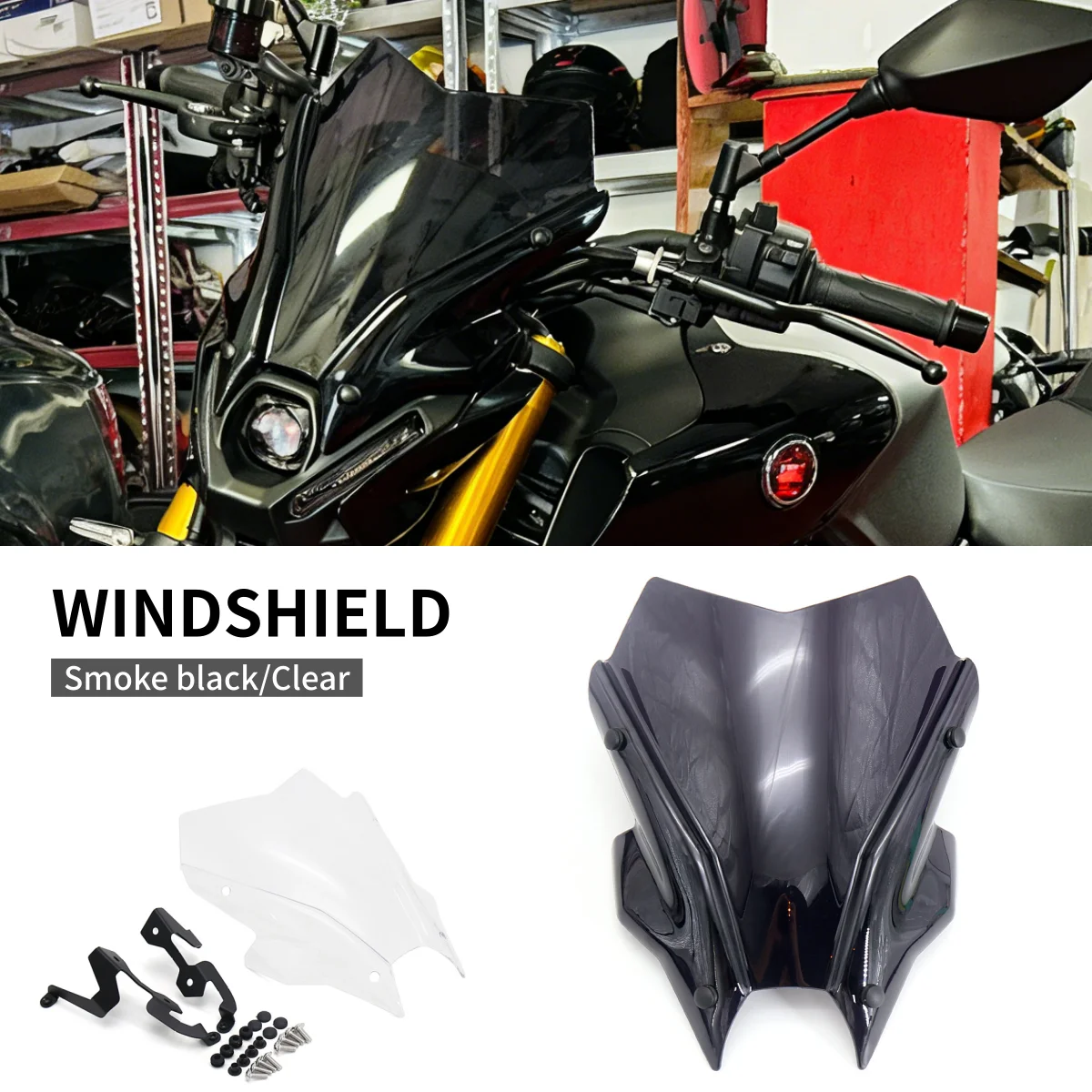 

Fit For YAMAHA MT-09 MT09 MT 09 SP 2021-2023 Motorcycle Windshield Screen Visor Touring Windscreen Cover Wind Deflectors Fairing