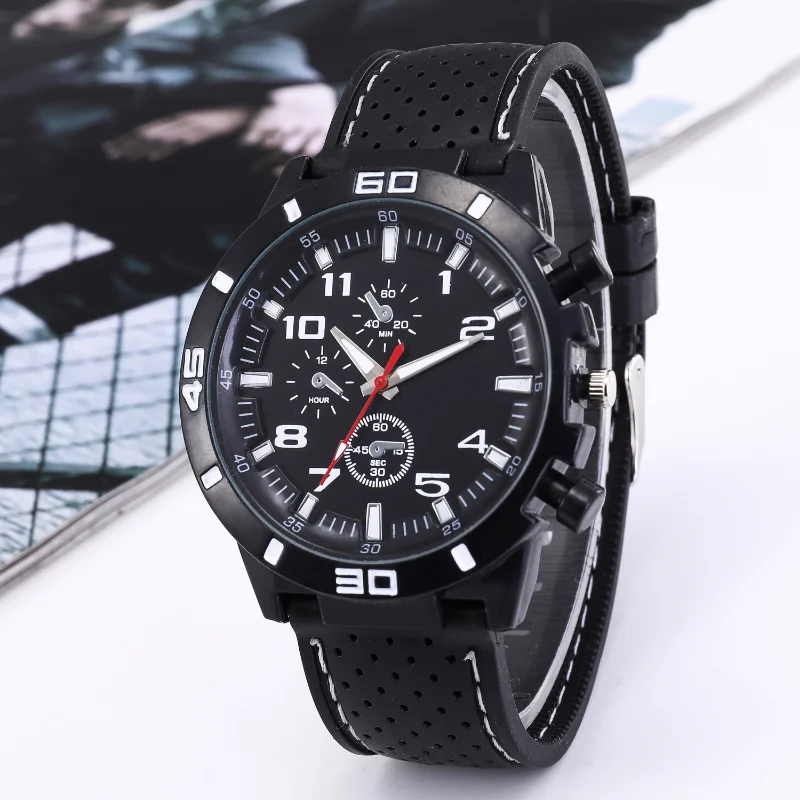 2023 Hot Sale Fashion Military Sport Watch Men Black Silicone Watches Quartz Wristwatches Men Best Gifts Low Price Dropshipping