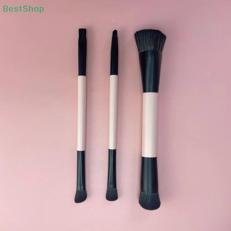 1/5 pezzi pennello per fondotinta a doppia estremità contorno professionale strumenti per trucco cosmetico fard in polvere in fibra artificiale