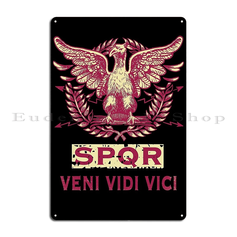 Spqr روما إنفيكتا الإمبراطورية المعادن تسجيل اللوحة تصاميم سينما جدار ديكور جدار جدارية Spqr روما تين تسجيل ملصق #5