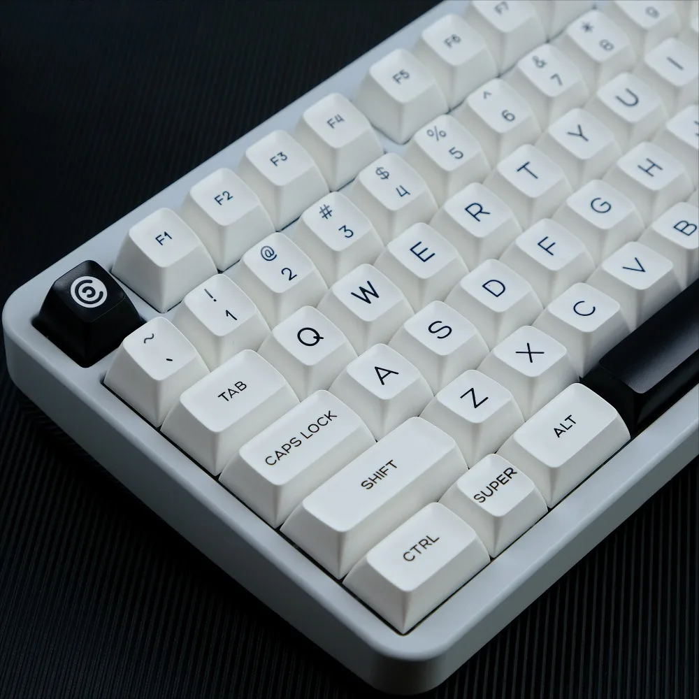 WOB Bow Black/white Mechanical Keyboard Keycap Custom Magnetic Axis PBT Two-color Injection Molding Large Full Set of QXA Height