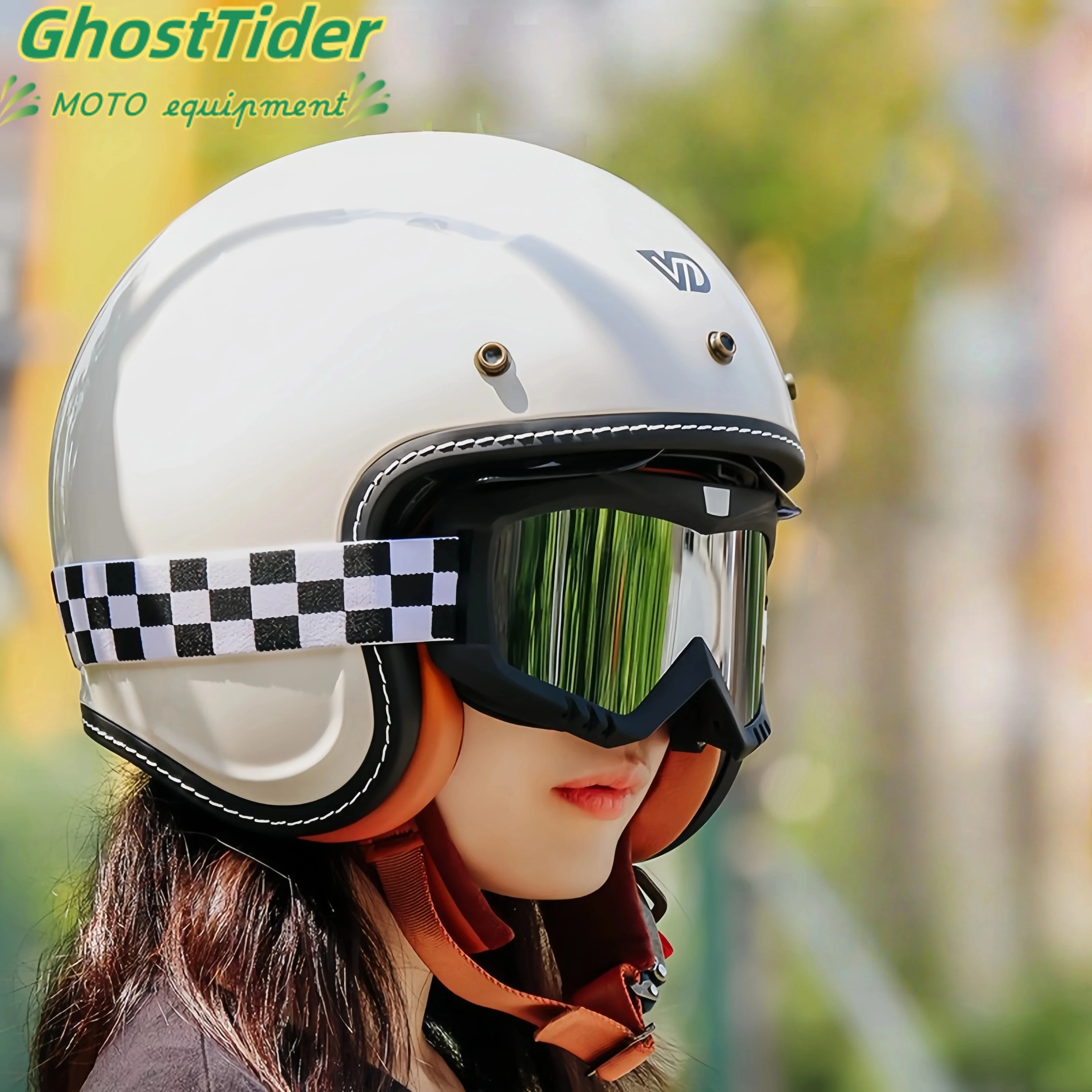 

Retro Helmet American Half-helmet Cruise Motorcycle Four Seasons Men and Women New National Standard Three Quarters