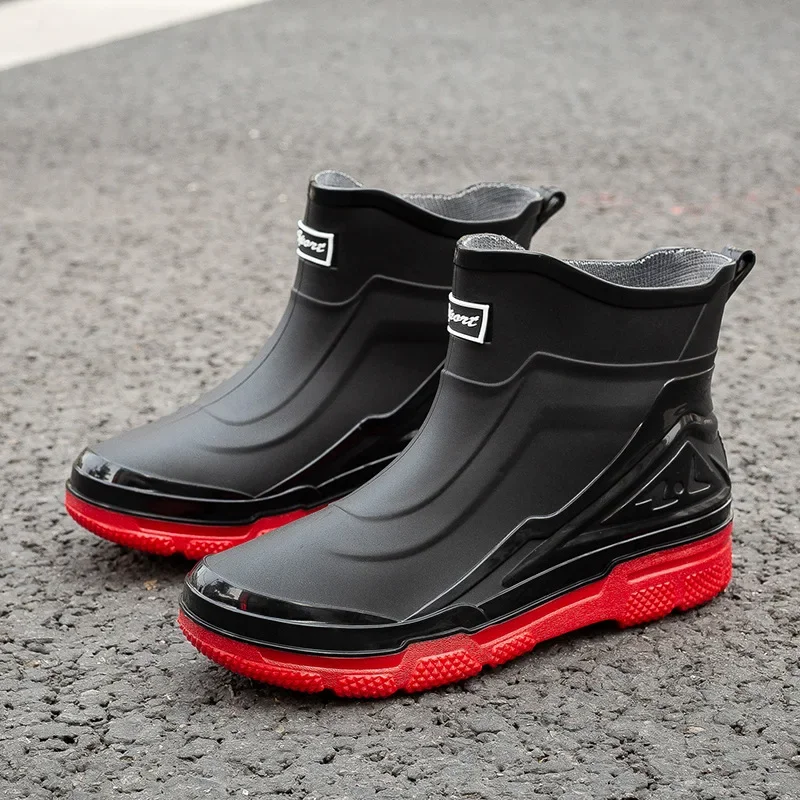 Men's Outdoor Rain Boots, Waterproof, Non Slip, Kitchen Fishing, Wear-resistant, Thick Soled Rubber Shoes, Rain Shoes