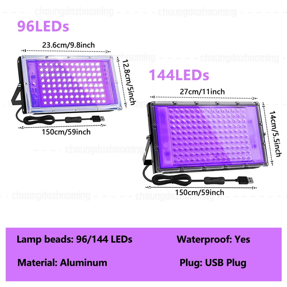 96/144 LEDs UV Exposure Unit Kit with Retractable Adjustable Stand