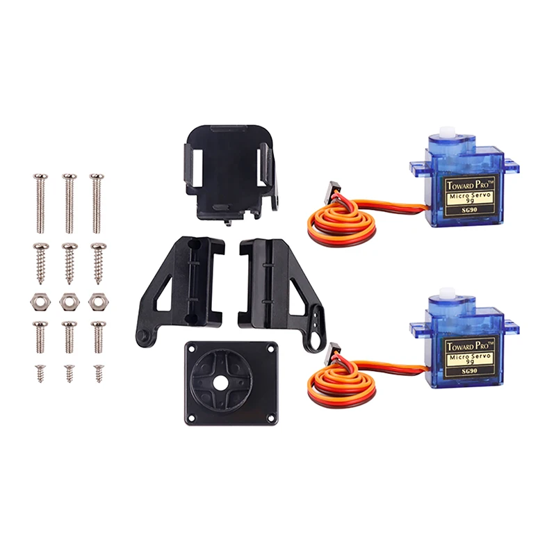1Set SG90 MG90s 9g Steering Gear Pan Tilt Two Axis PTZ Ultrasonic Aerial Model Camera Mount FPV Gimbal Camera Support Fittings