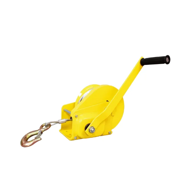 Manual Hand Winch With Steel Wire Rope And Self-locking Brake For Trailer Use Light Weight 3-stage Planetary Gear