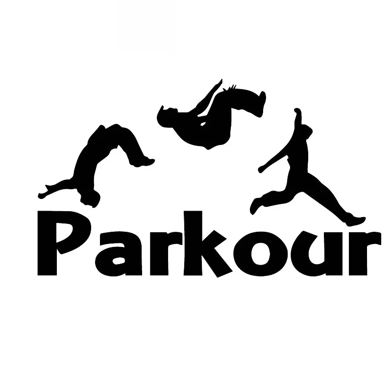 Creative Parkour Pattern High Quality Decals Car Decoration Personality Pvc Waterproof Decals Black/white, 18cm*10cm