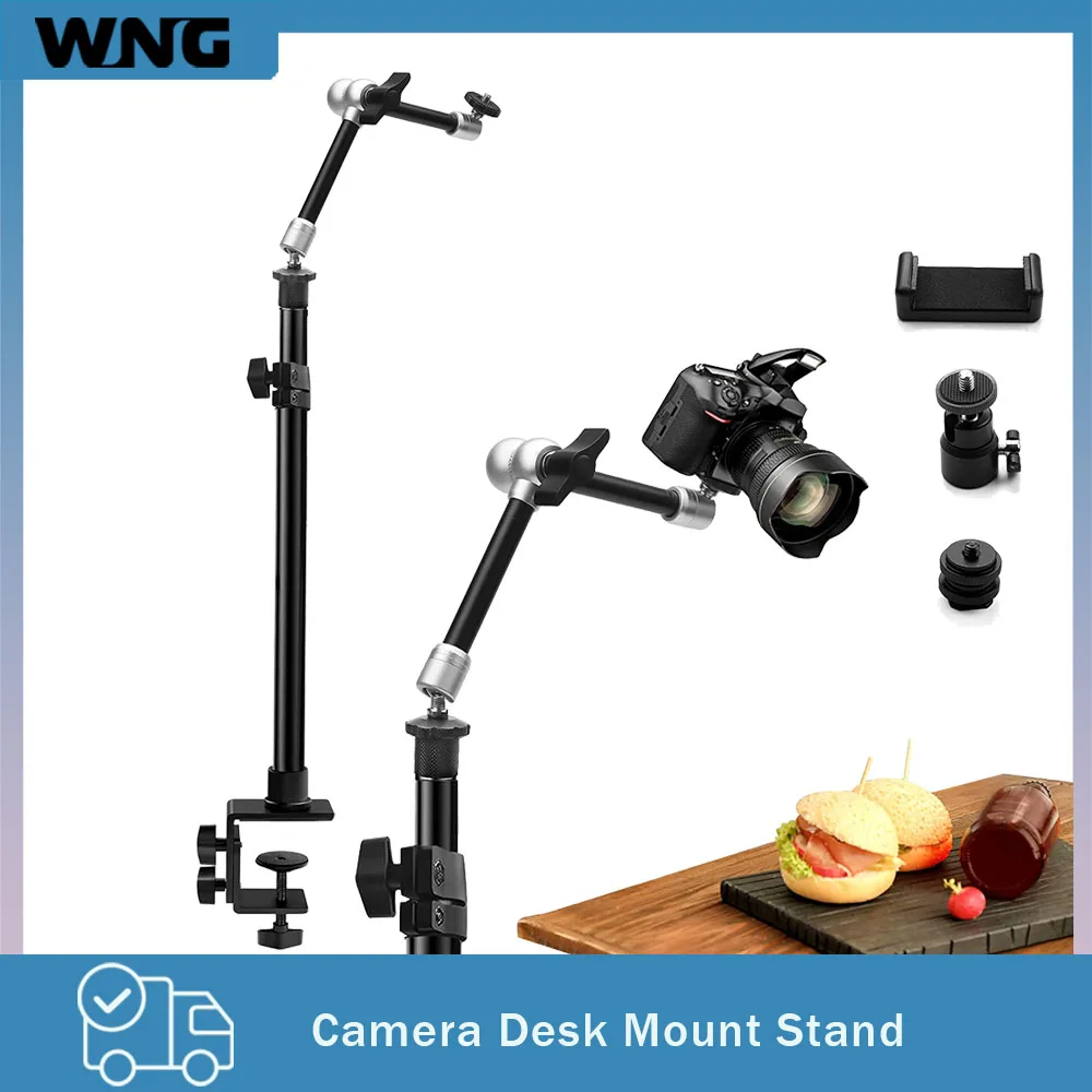 

Настольная подставка для камеры с 11-дюймовым шарнирным кронштейном и креплением-зажимом C-типа