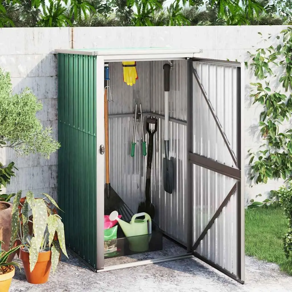Outdoor Tool Shed Vertical Storage Cabinet Patio Garage Rust-Resistant Steel Locker Lockable Door 35x35x83 Inches, Customized